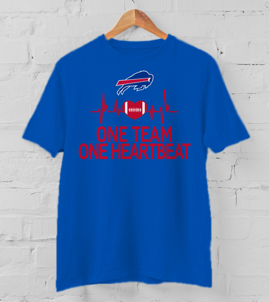 Buffalo Bills One Team One Heartbeat Football Heartbeat T-Shirt