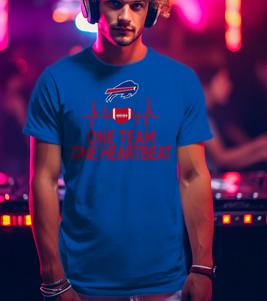 Buffalo Bills One Team One Heartbeat Football Heartbeat T-Shirt