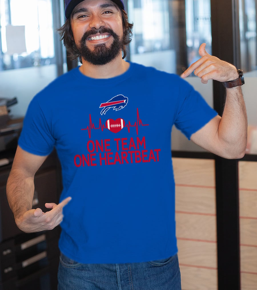 Buffalo Bills One Team One Heartbeat Football Heartbeat T-Shirt