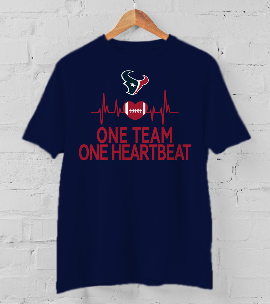 Houston Texans One Team One Heartbeat Football Heartbeat T-Shirt