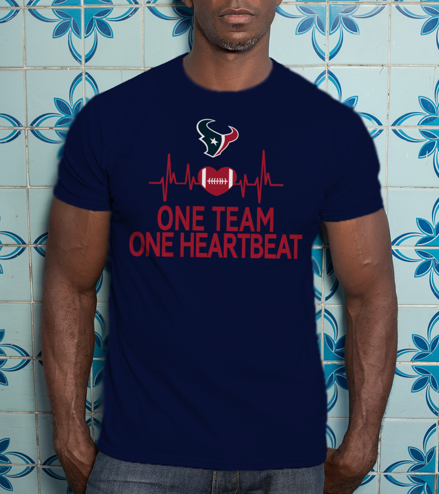 Houston Texans One Team One Heartbeat Football Heartbeat T-Shirt