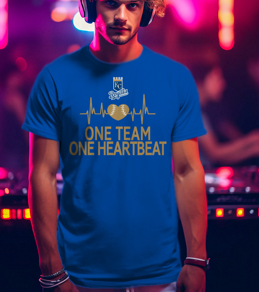 Kansas City Royals Baseball Heartbeat One Team One Heartbeat T-Shirt