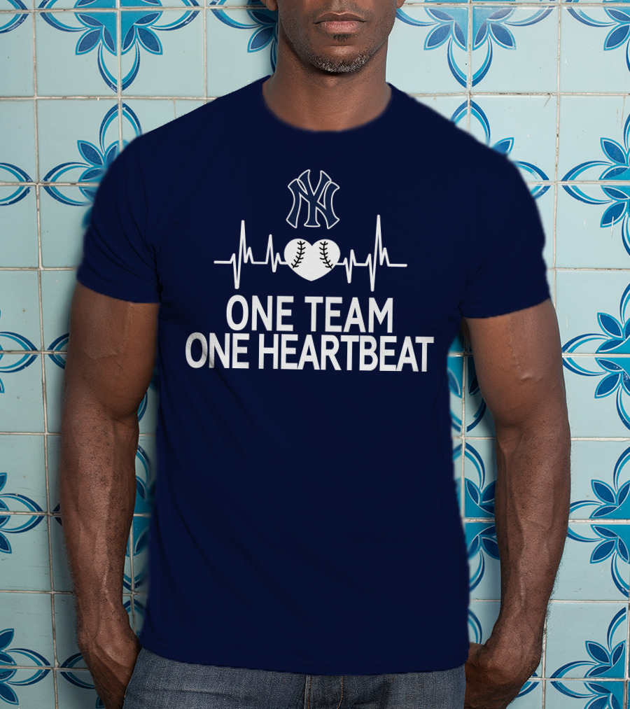 New York Yankees One Team One Heartbeat Baseball Heartbeat T-Shirt