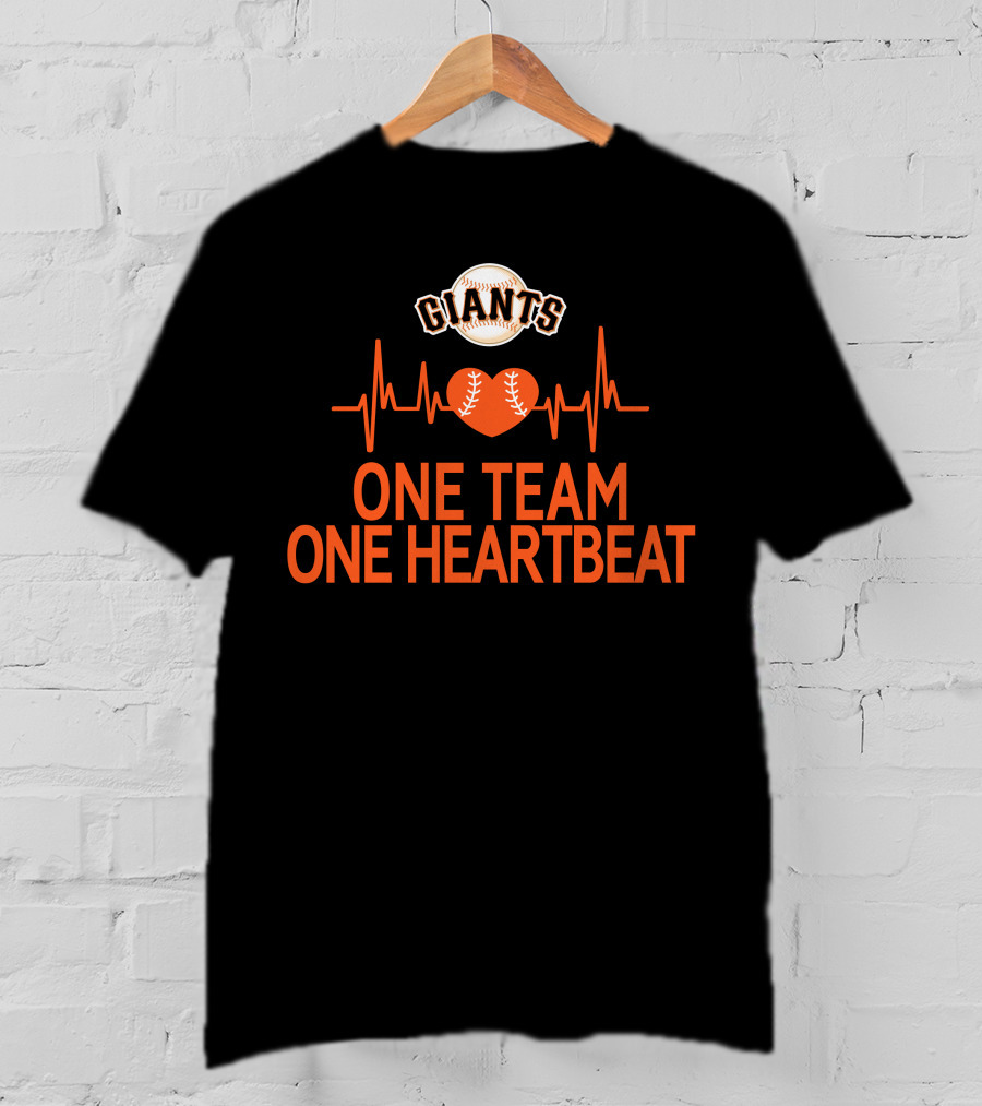 San Francisco Giants Baseball Heartbeat One Team One Heartbeat T-Shirt