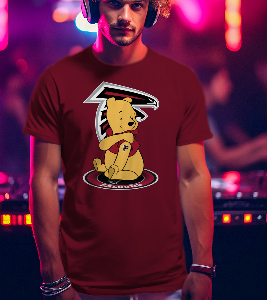 Atlanta Falcons Winnie The Pooh Mascot Crossover T-Shirt