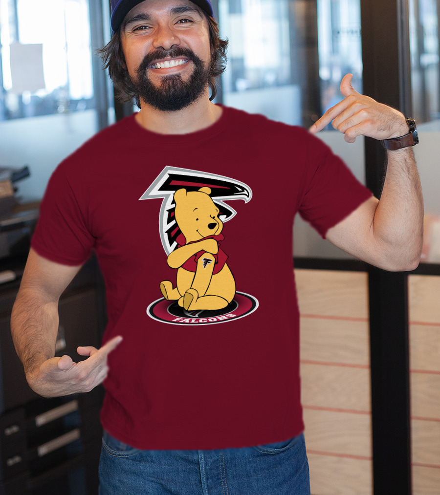 Atlanta Falcons Winnie The Pooh Mascot Crossover T-Shirt