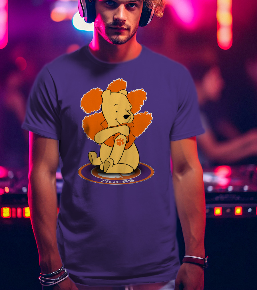 Clemson Tigers Winnie The Pooh Paw Prints T-Shirt
