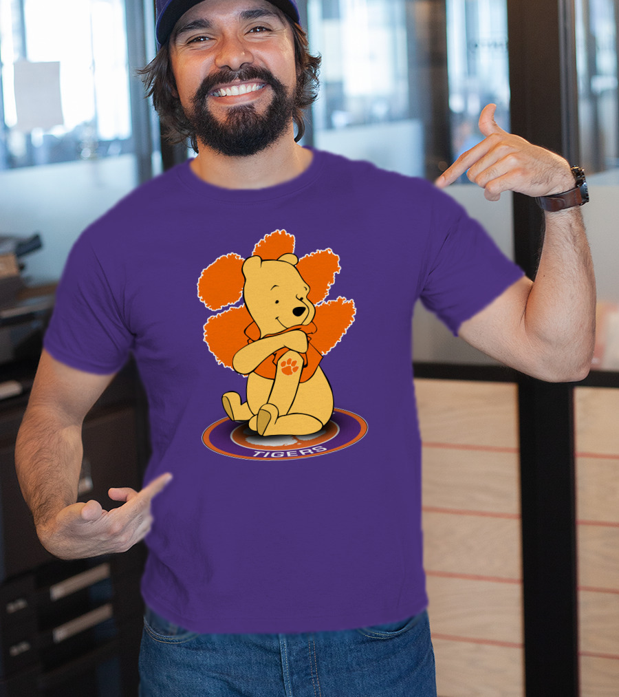 Clemson Tigers Winnie The Pooh Paw Prints T-Shirt