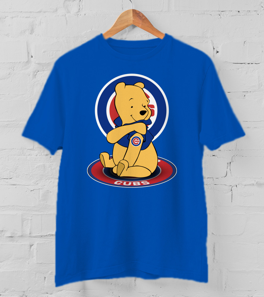 Chicago Cubs Pooh Bear Crossover Logo T-Shirt