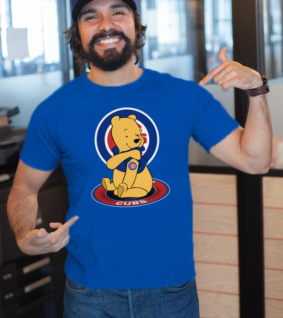 Chicago Cubs Pooh Bear Crossover Logo T-Shirt