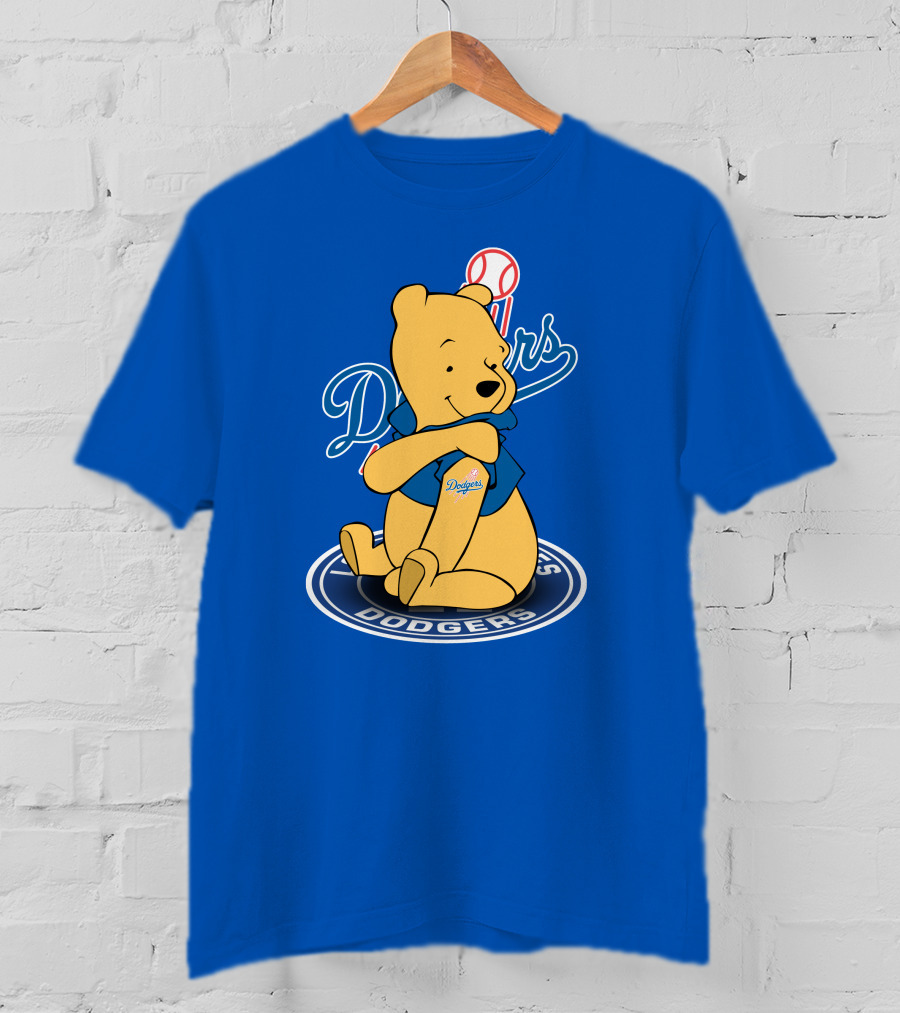 Dodgers Baseball Winnie The Pooh Los Angeles Dodgers T-Shirt