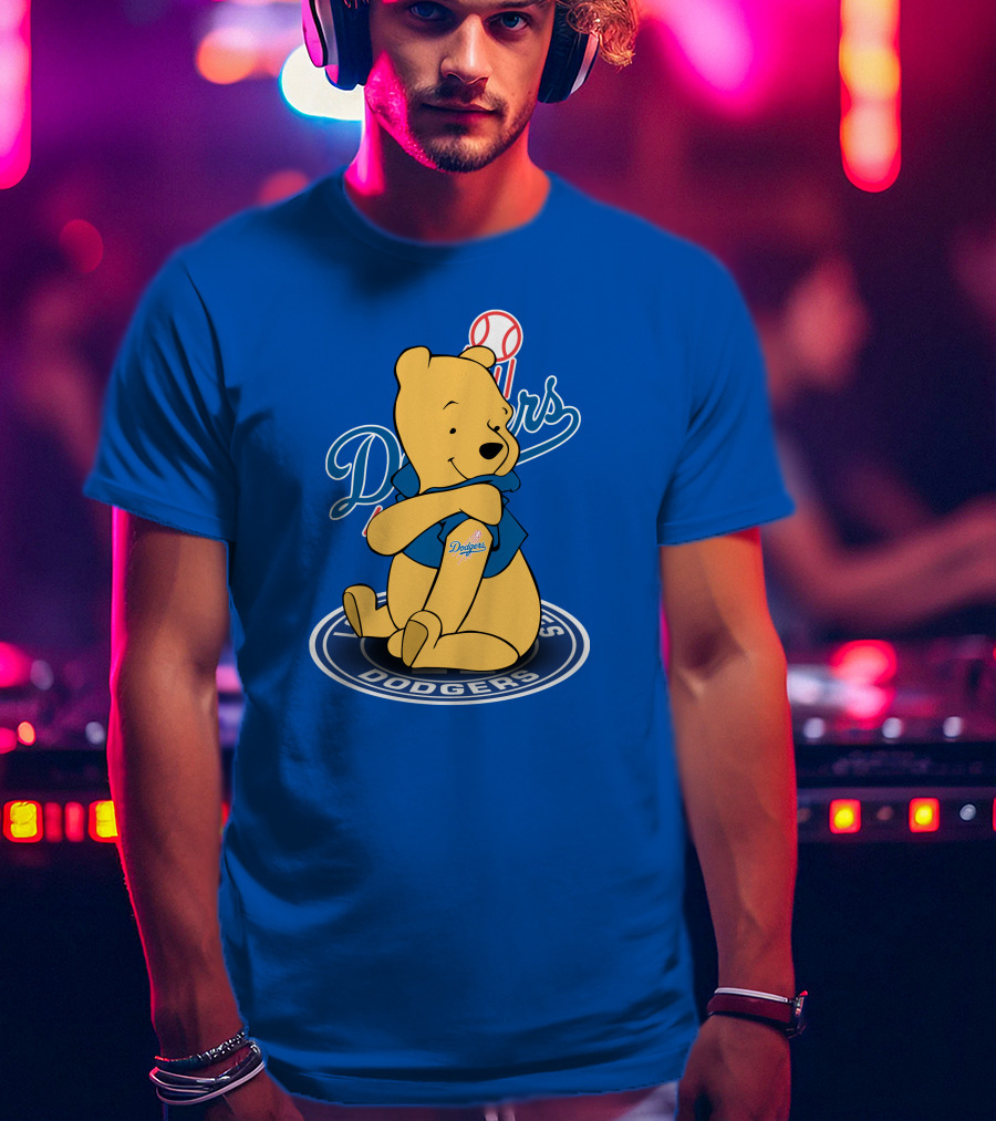 Dodgers Baseball Winnie The Pooh Los Angeles Dodgers T-Shirt