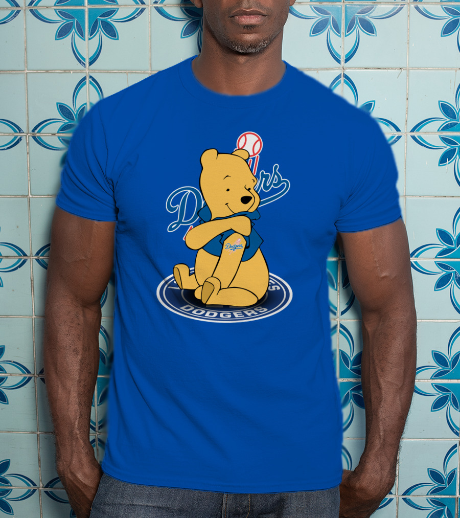 Dodgers Baseball Winnie The Pooh Los Angeles Dodgers T-Shirt