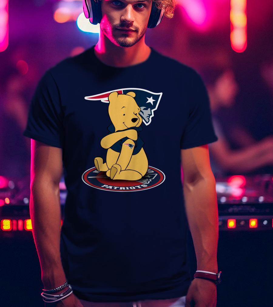 New England Patriots Winnie The Pooh Logo With Patriots Emblem T-Shirt
