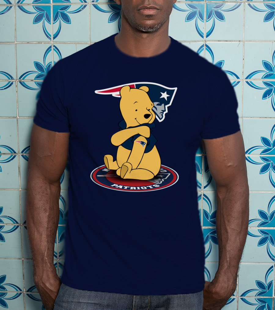 New England Patriots Winnie The Pooh Logo With Patriots Emblem T-Shirt