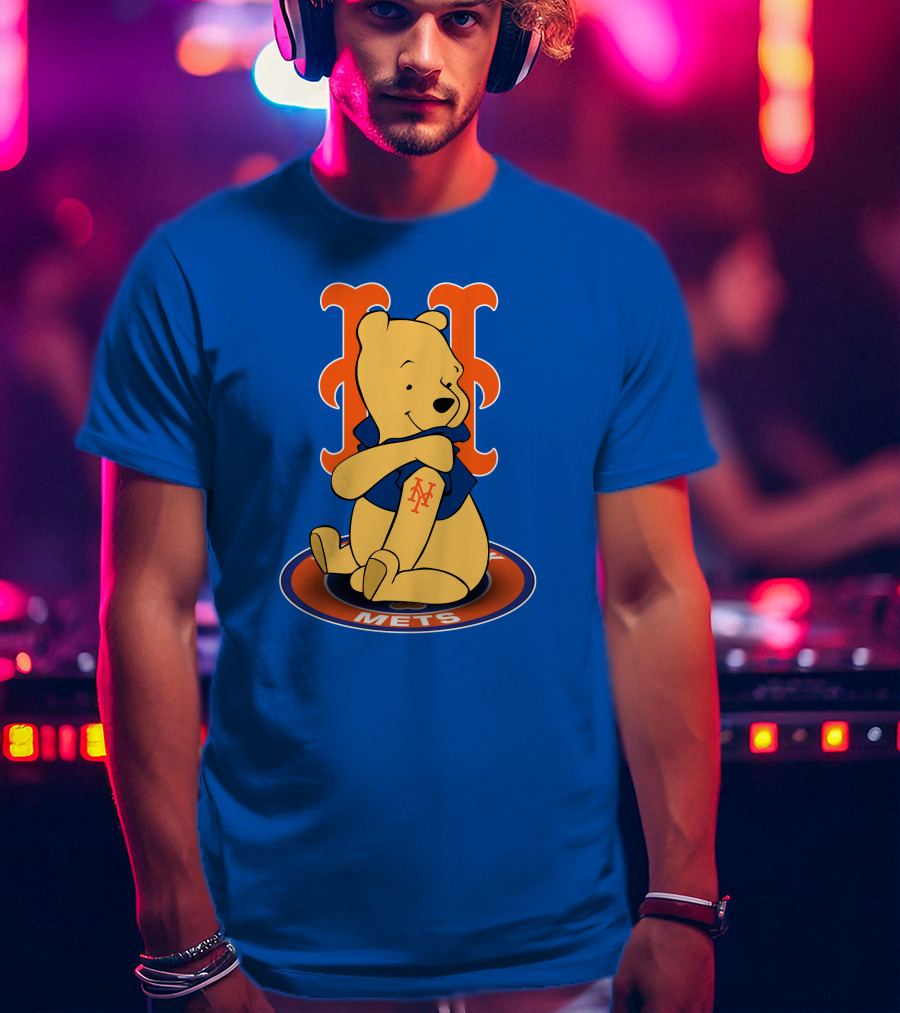 New York Mets Winnie The Pooh MLB Character Crossover T-Shirt