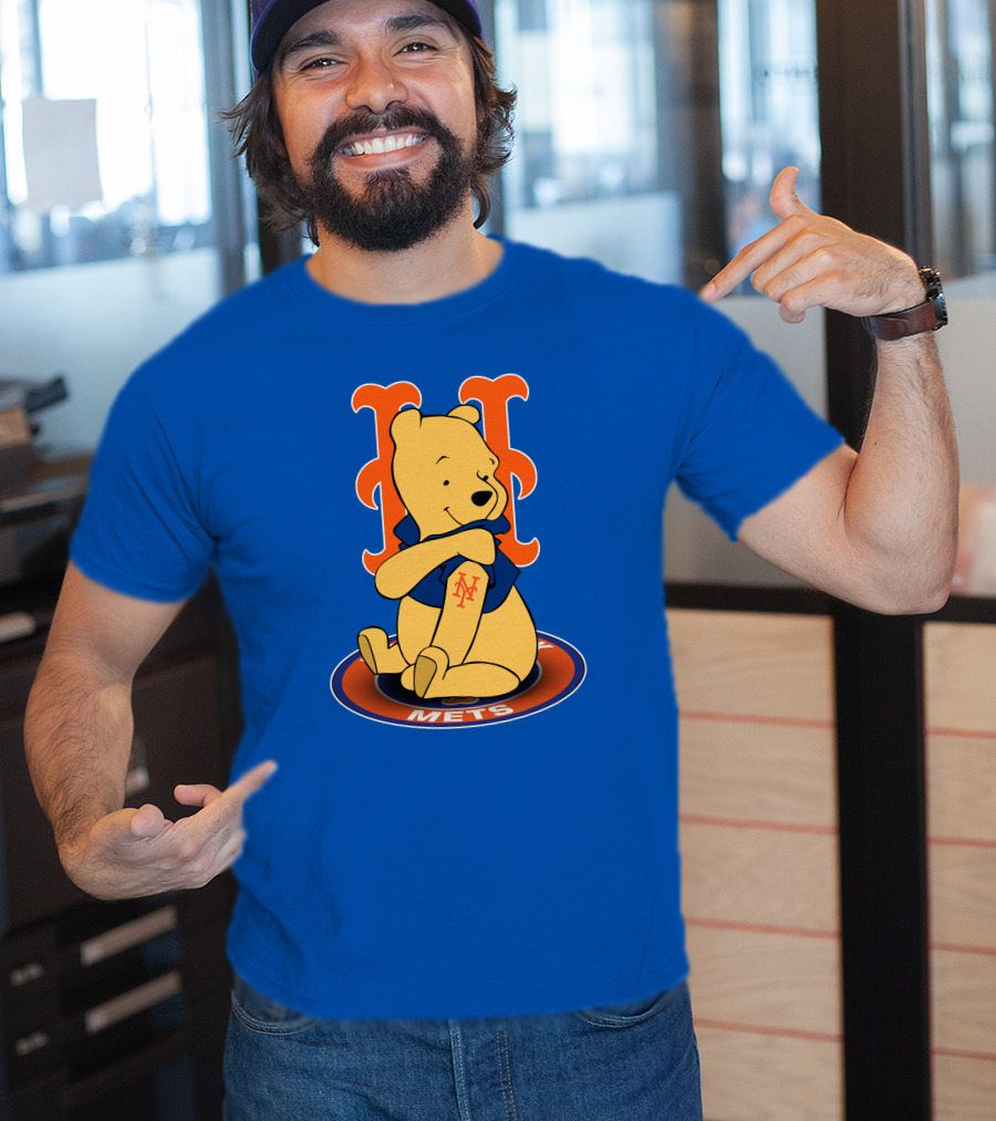 New York Mets Winnie The Pooh MLB Character Crossover T-Shirt