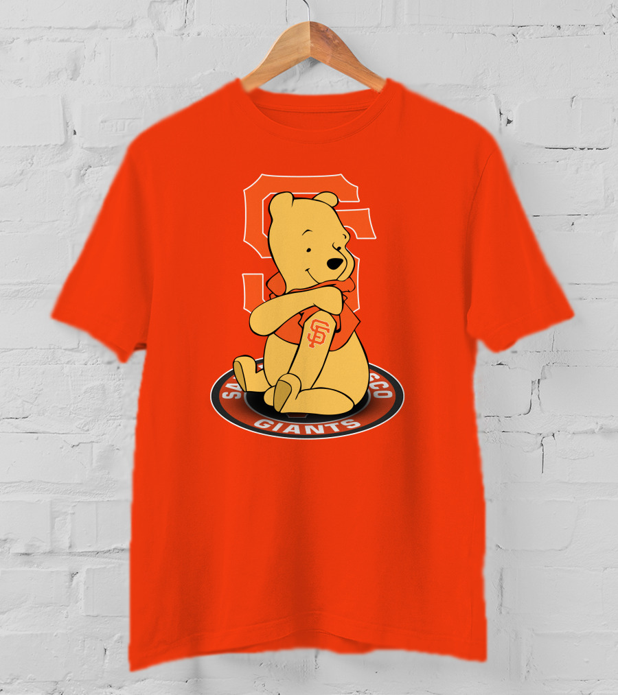 San Francisco Giants Winnie The Pooh Sitting With SF T-Shirt