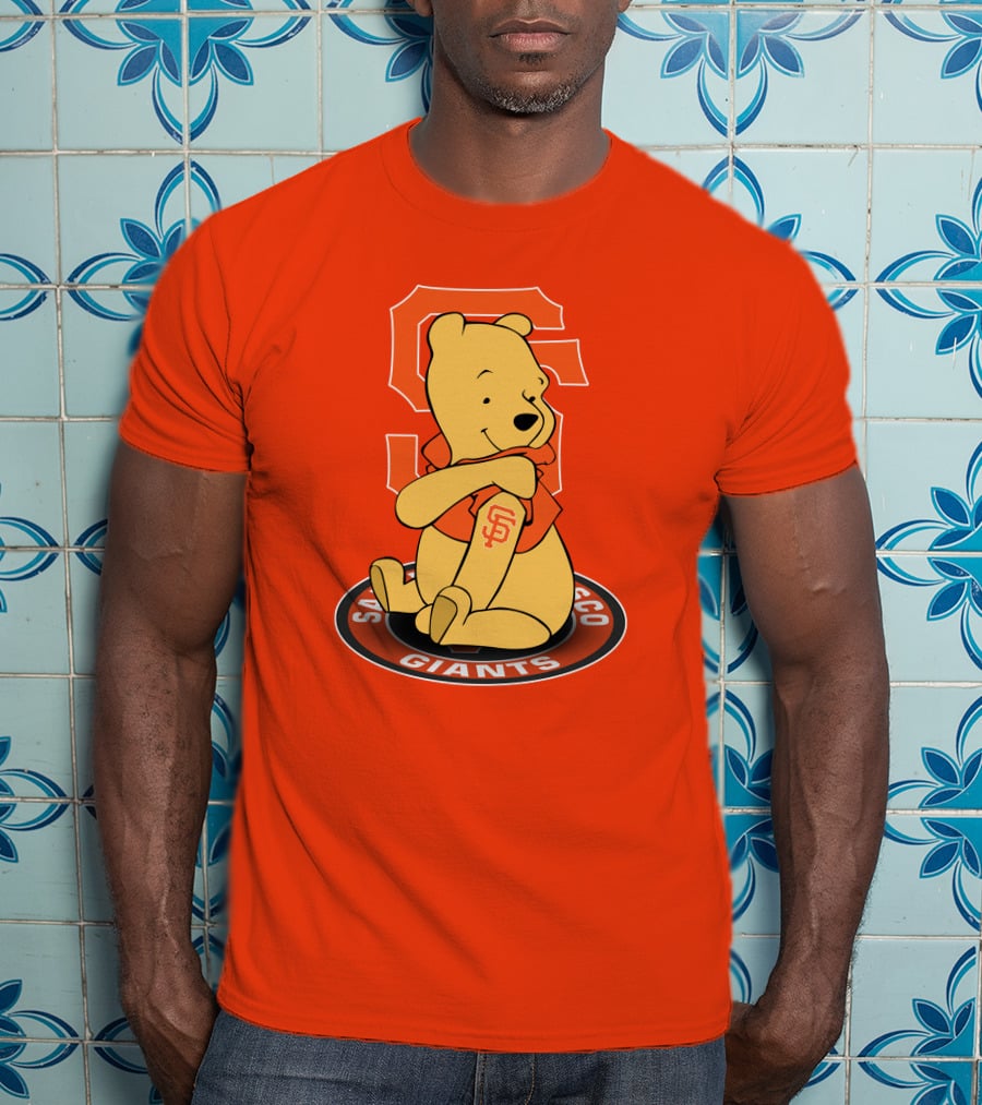 San Francisco Giants Winnie The Pooh Sitting With SF T-Shirt