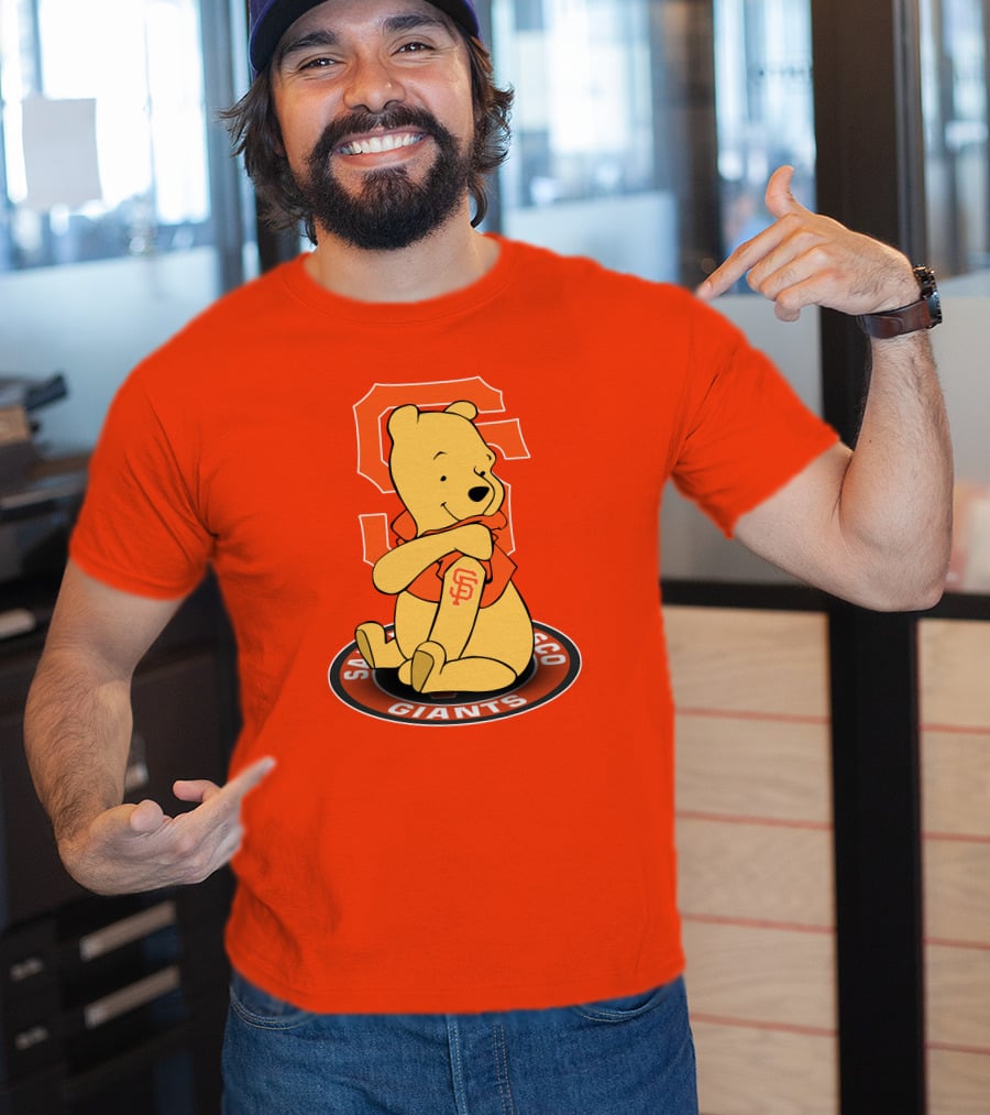San Francisco Giants Winnie The Pooh Sitting With SF T-Shirt