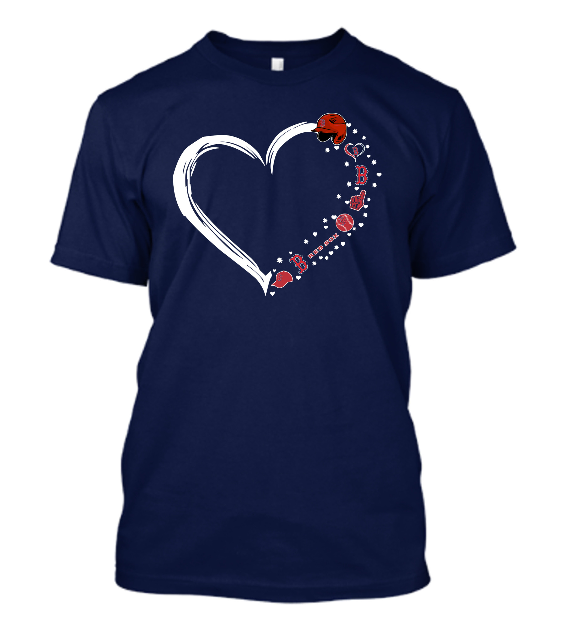 Boston Red Sox Heart Baseball Cap Foam Finger Bat Glove Boston Red Sox B T-Shirt