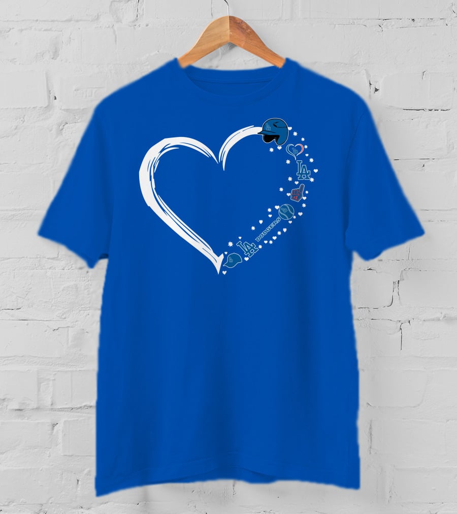Los Angeles Dodgers Heart LA Dodgers Fan Baseball Symbols T-Shirt