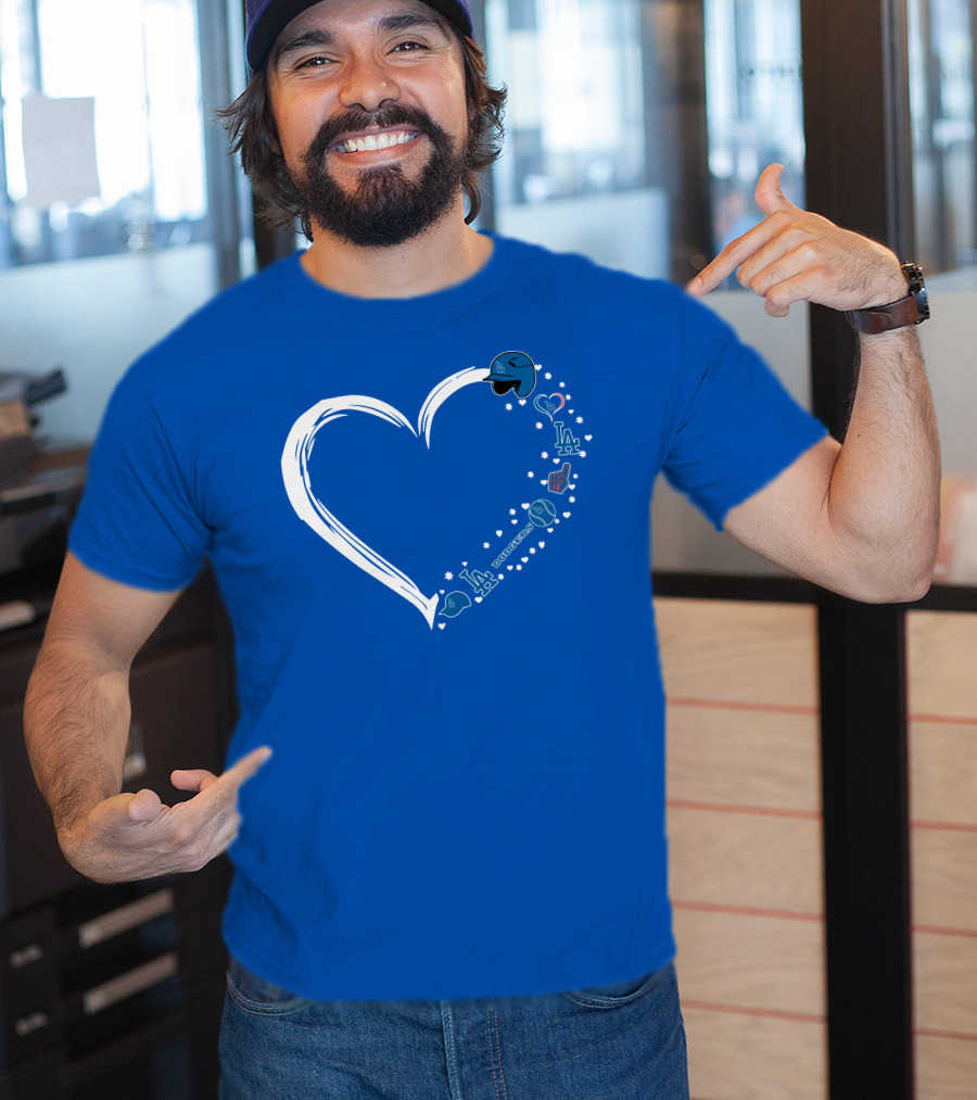 Los Angeles Dodgers Heart LA Dodgers Fan Baseball Symbols T-Shirt