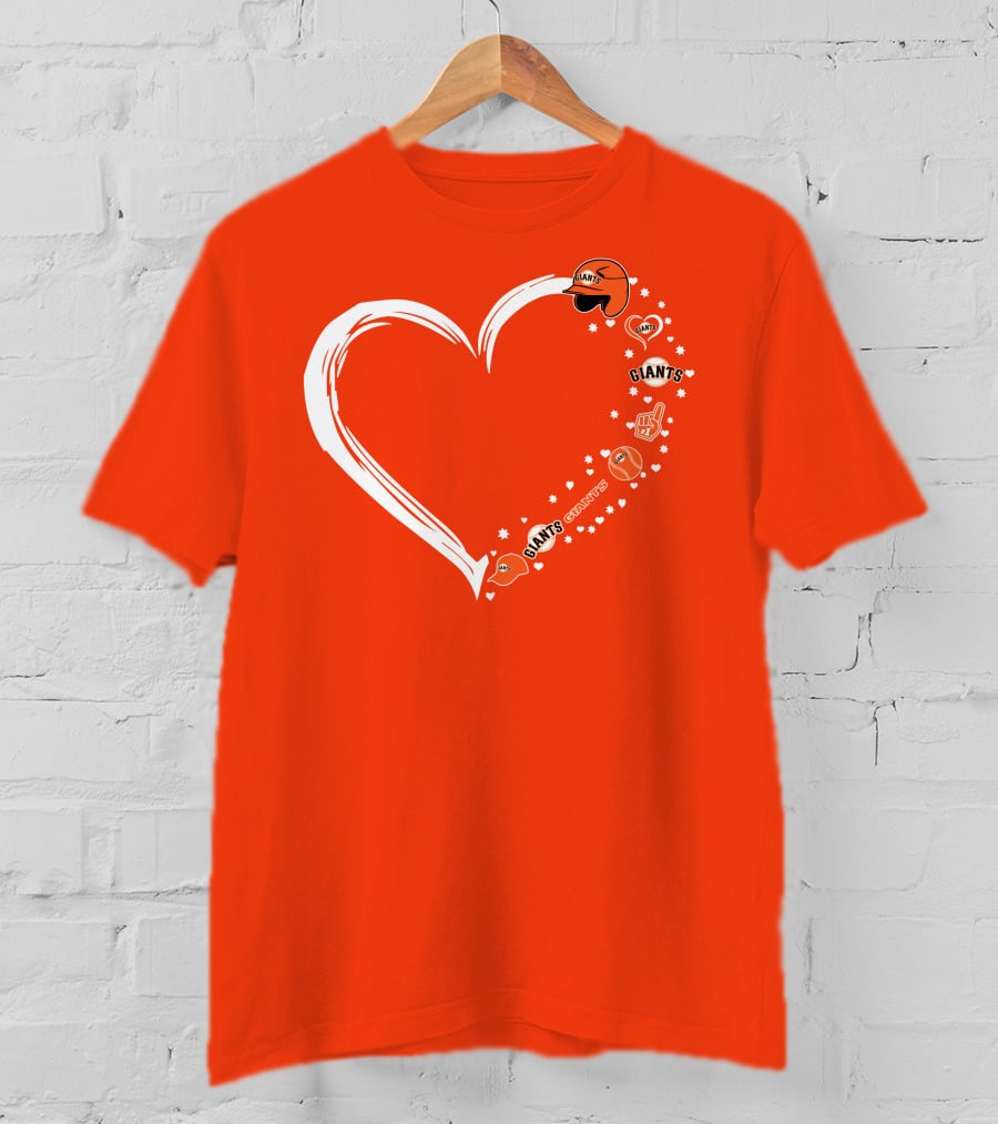 San Francisco Giants Heart Love Stars Giants Baseball Fan Giants Hat T-Shirt