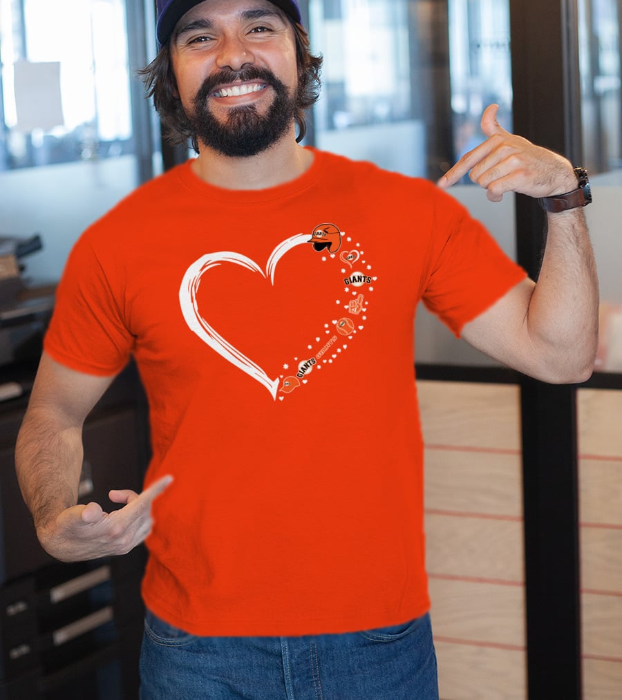 San Francisco Giants Heart Love Stars Giants Baseball Fan Giants Hat T-Shirt