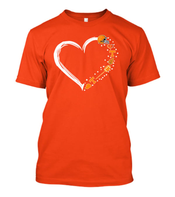 Tennessee Volunteers Heart Helmet Foam Finger Football Stars T-Shirt