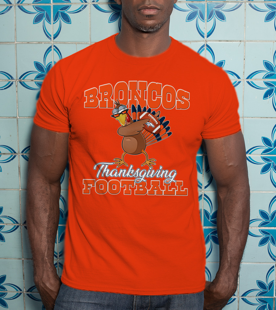 Broncos Thanksgiving Football Turkey T-Shirt
