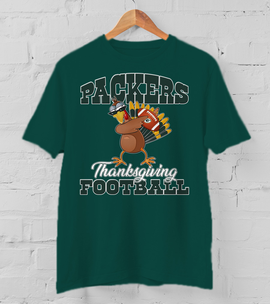 Packers Thanksgiving Football Turkey With Sunglasses T-Shirt