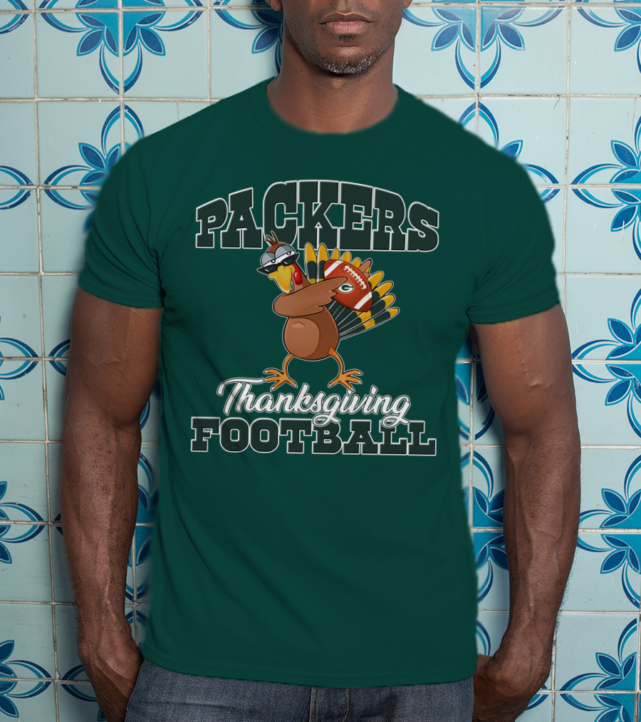 Packers Thanksgiving Football Turkey With Sunglasses T-Shirt