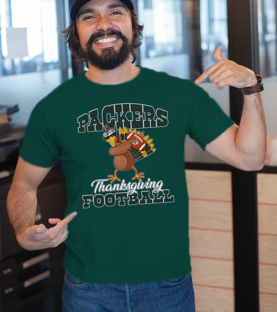 Packers Thanksgiving Football Turkey With Sunglasses T-Shirt