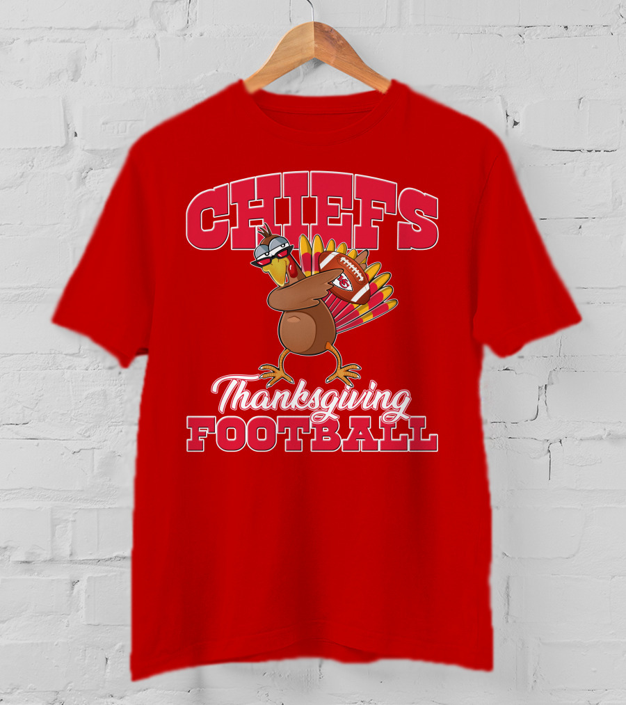 Chiefs Thanksgiving Football Turkey Holding Football T-Shirt
