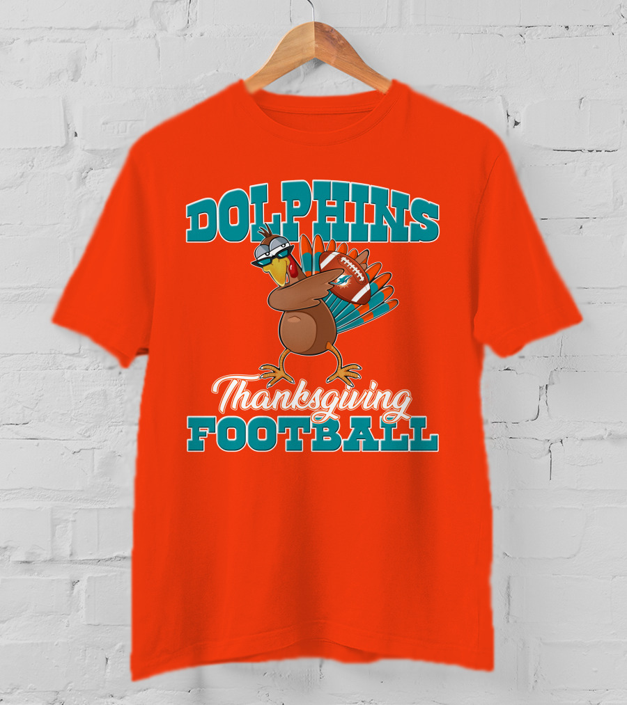 Dolphins Thanksgiving Football Turkey T-Shirt