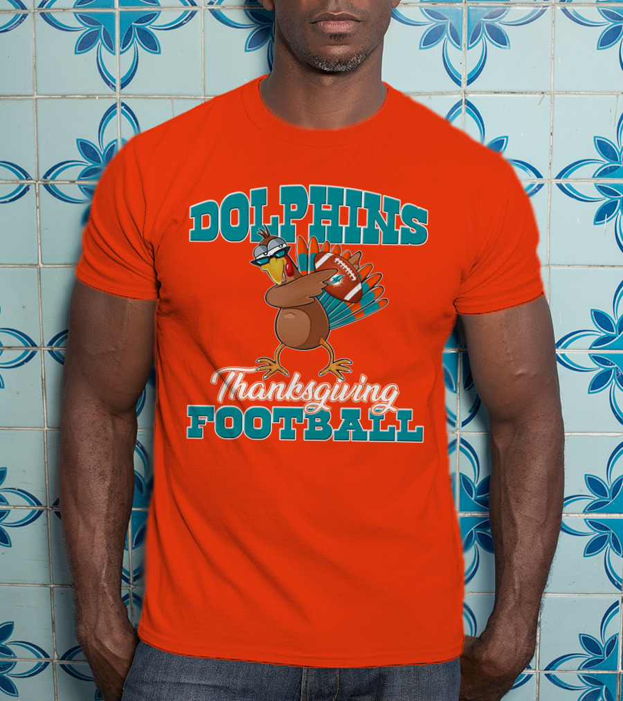 Dolphins Thanksgiving Football Turkey T-Shirt