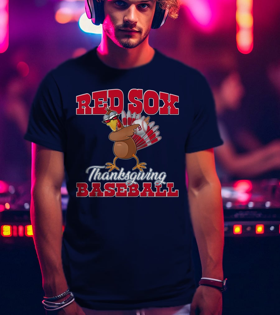 Red Sox Thanksgiving Baseball Turkey T-Shirt