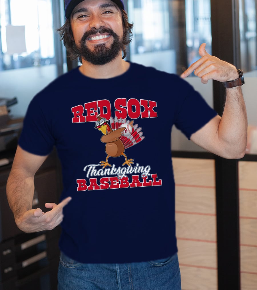 Red Sox Thanksgiving Baseball Turkey T-Shirt