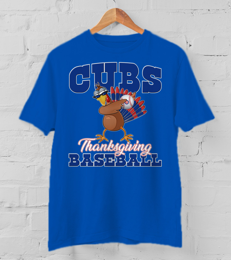 Cubs Thanksgiving Baseball Turkey T-Shirt