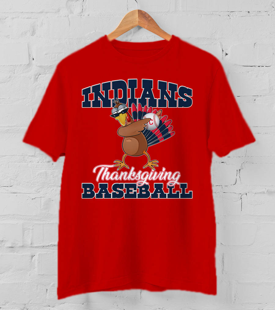 Indians Thanksgiving Baseball Turkey T-Shirt