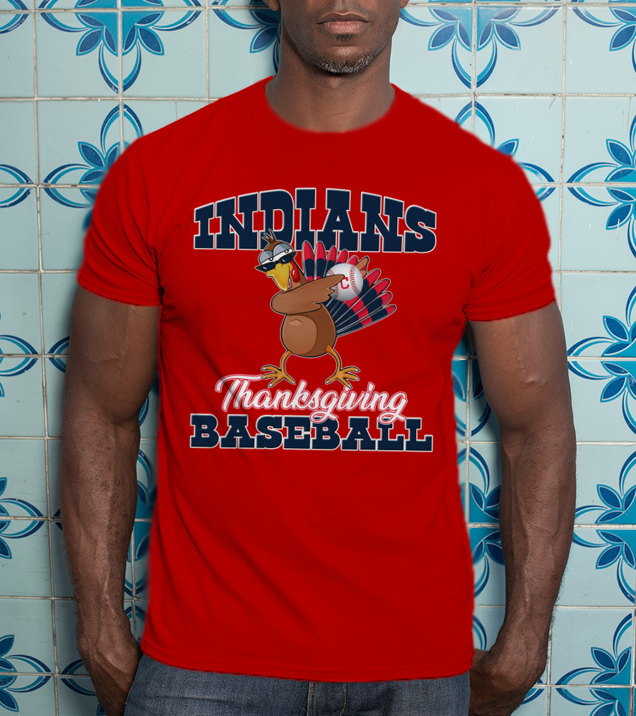 Indians Thanksgiving Baseball Turkey T-Shirt