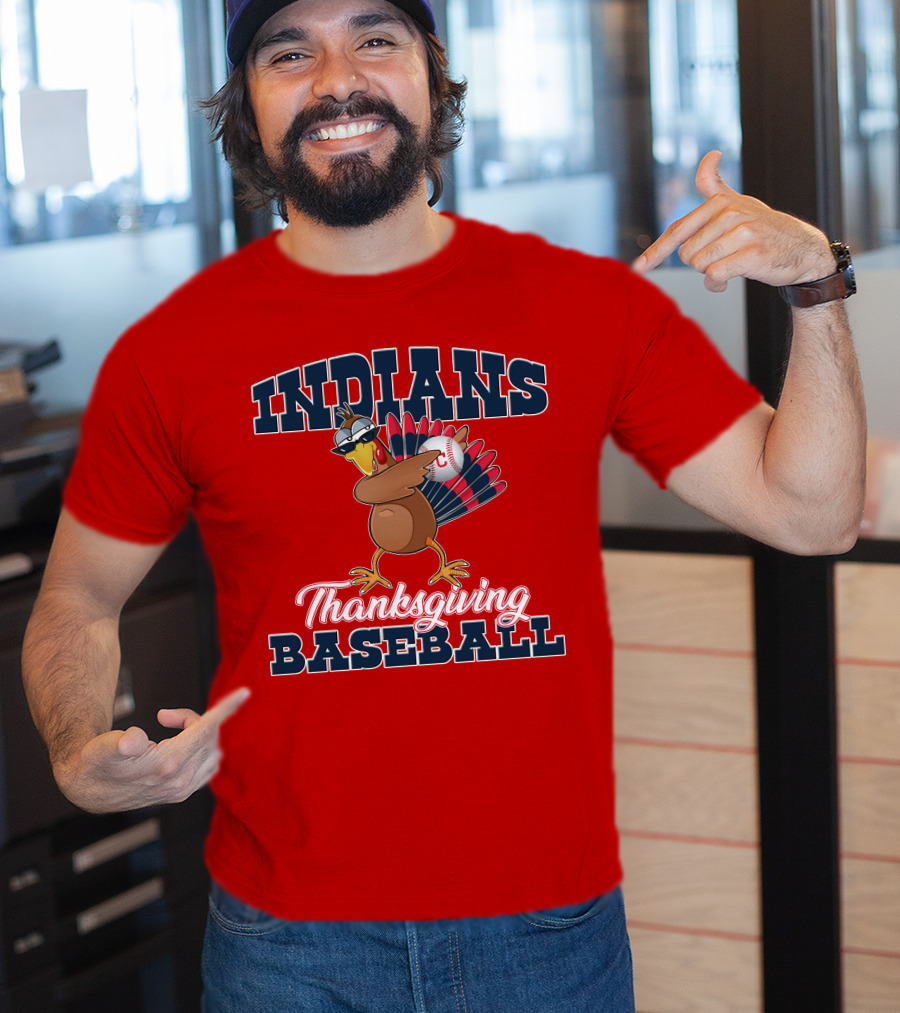 Indians Thanksgiving Baseball Turkey T-Shirt