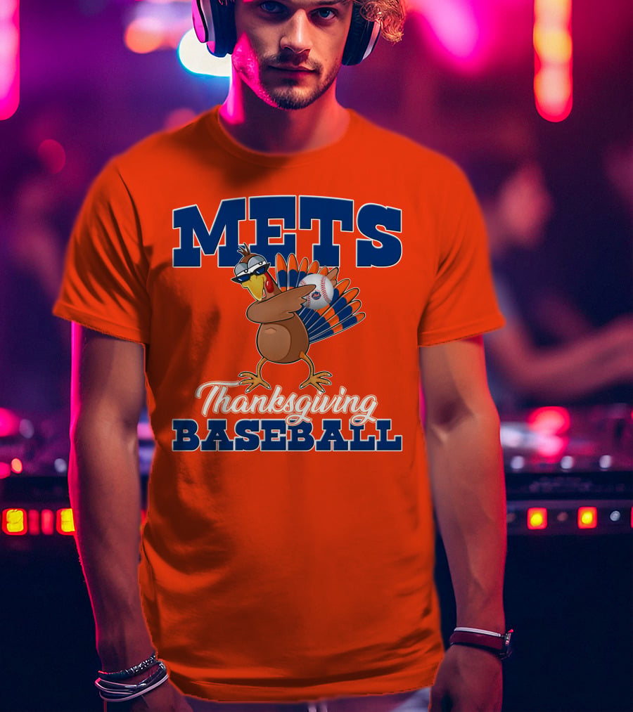 Mets Thanksgiving Baseball Turkey T-Shirt