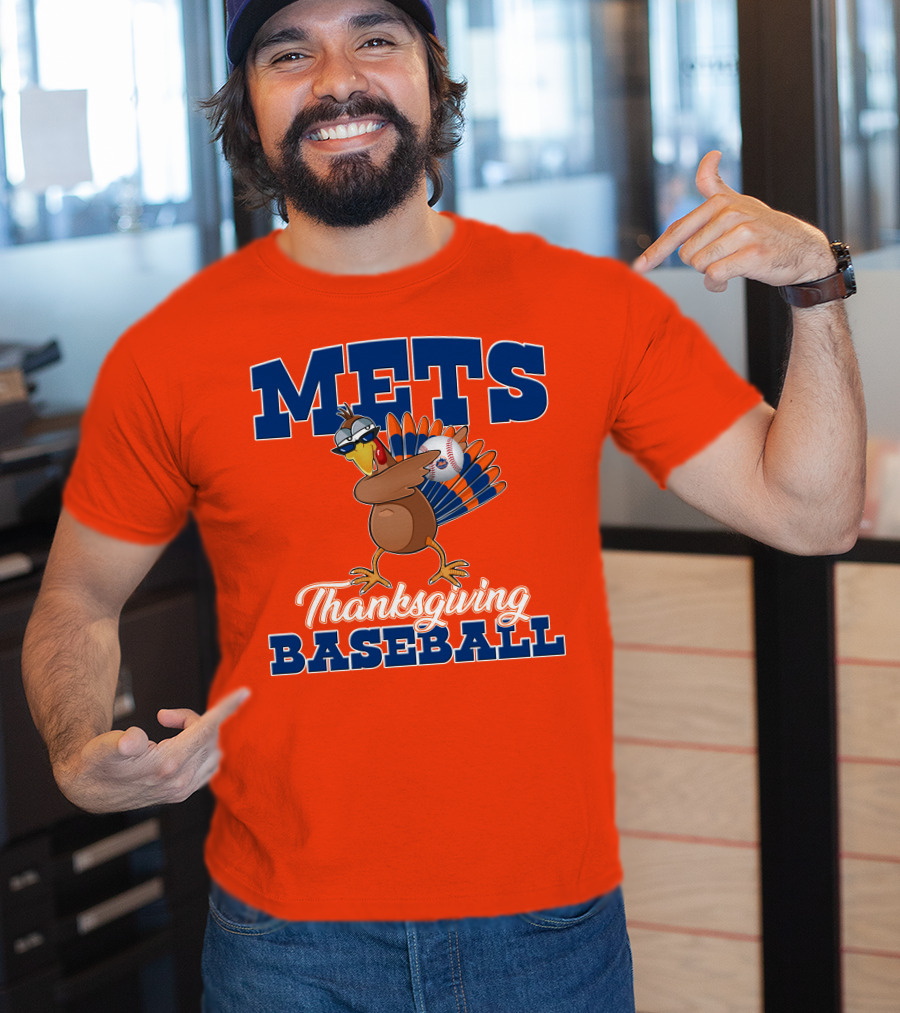 Mets Thanksgiving Baseball Turkey T-Shirt