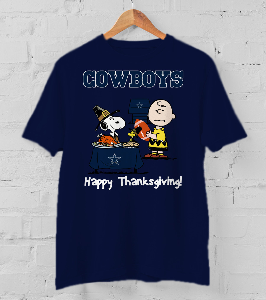 Dallas Cowboys Snoopy Charlie Brown Happy Thanksgiving T-Shirt