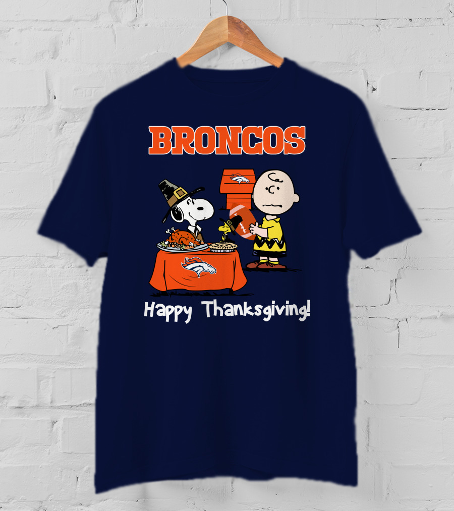 Broncos Snoopy Charlie Brown Thanksgiving T-Shirt
