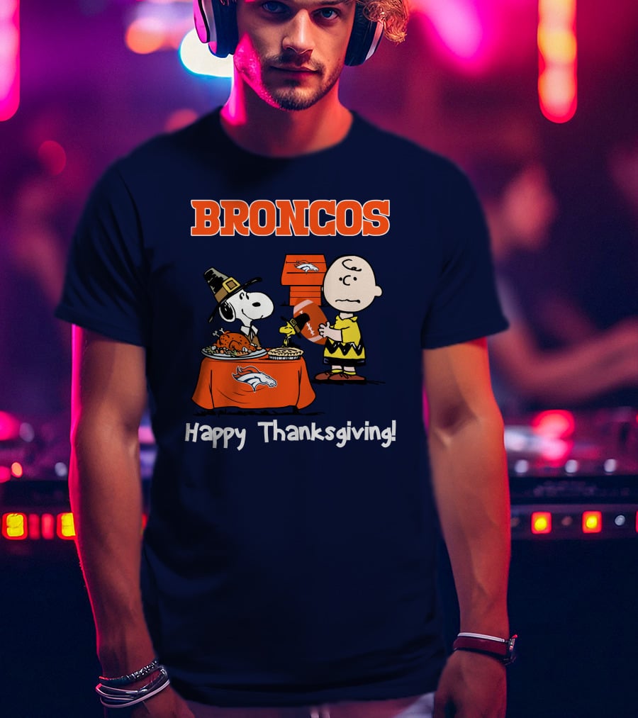 Broncos Snoopy Charlie Brown Thanksgiving T-Shirt
