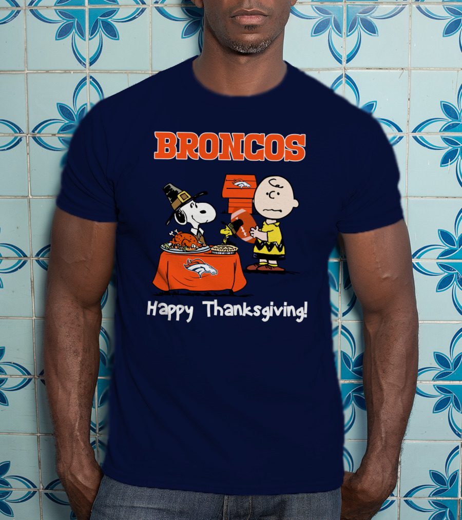 Broncos Snoopy Charlie Brown Thanksgiving T-Shirt