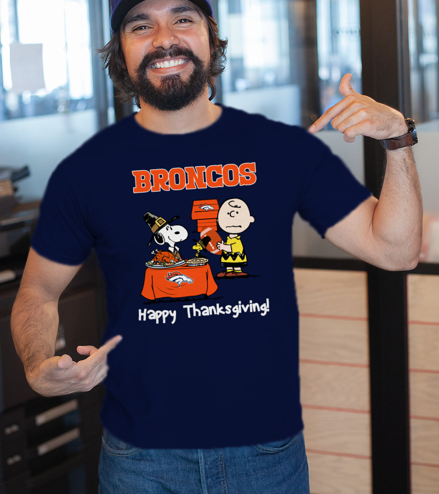 Broncos Snoopy Charlie Brown Thanksgiving T-Shirt